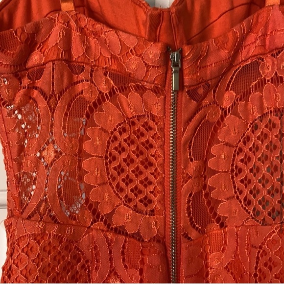 BEBE size 0 coral bustier dress - Picture 4 of 6